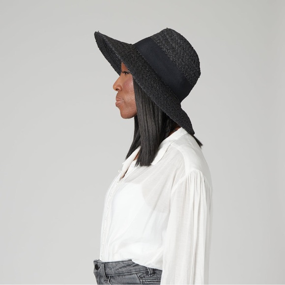 San Diego Hat Company Accessories - Woven Paper Straw Wide Brim Hat Women’s O/S San Diego Hat Company Brown Black